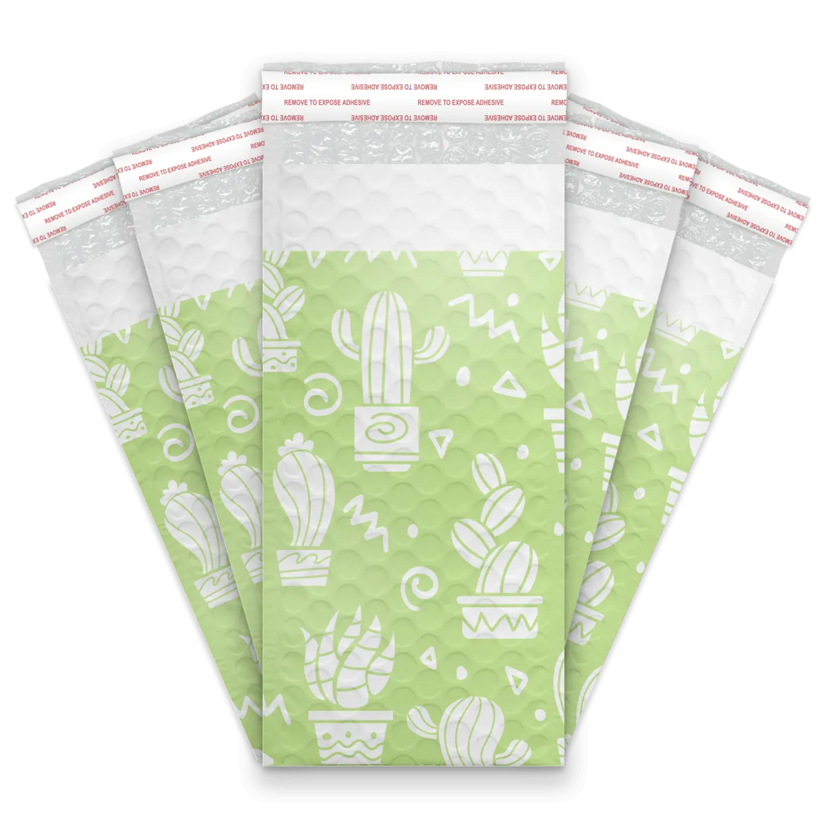 4x8 Green Cactus Designer Self Seal Poly Bubble Mailers Shipping Envelopes Custom Boutique Padded Bags