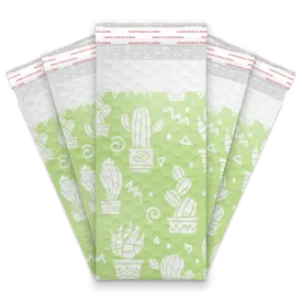 4x8 Green Cactus Designer Self Seal Poly Bubble Mailers Shipping Envelopes Custom Boutique Padded Bags