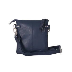 Avenue Zabbie ‘Zed’ Leather Slim Cross Body Bag Navy