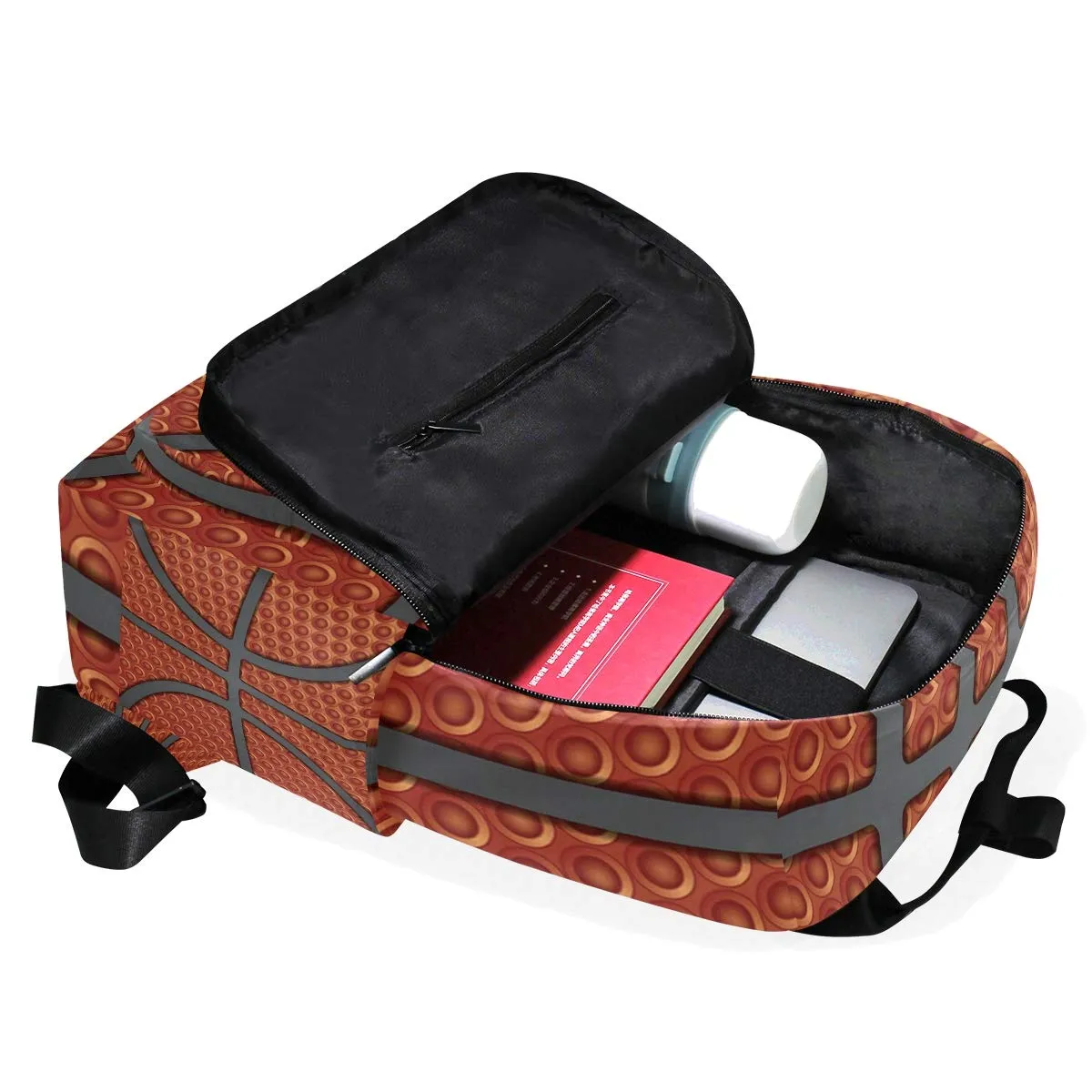 Backpack Basketball Texture Laptop Bag 14 Inch Lightweight for Men/Women