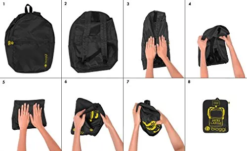 Biaggi Luggage Paksak Packable Backpack As As Seen on Shark Tank Black 16-Inch