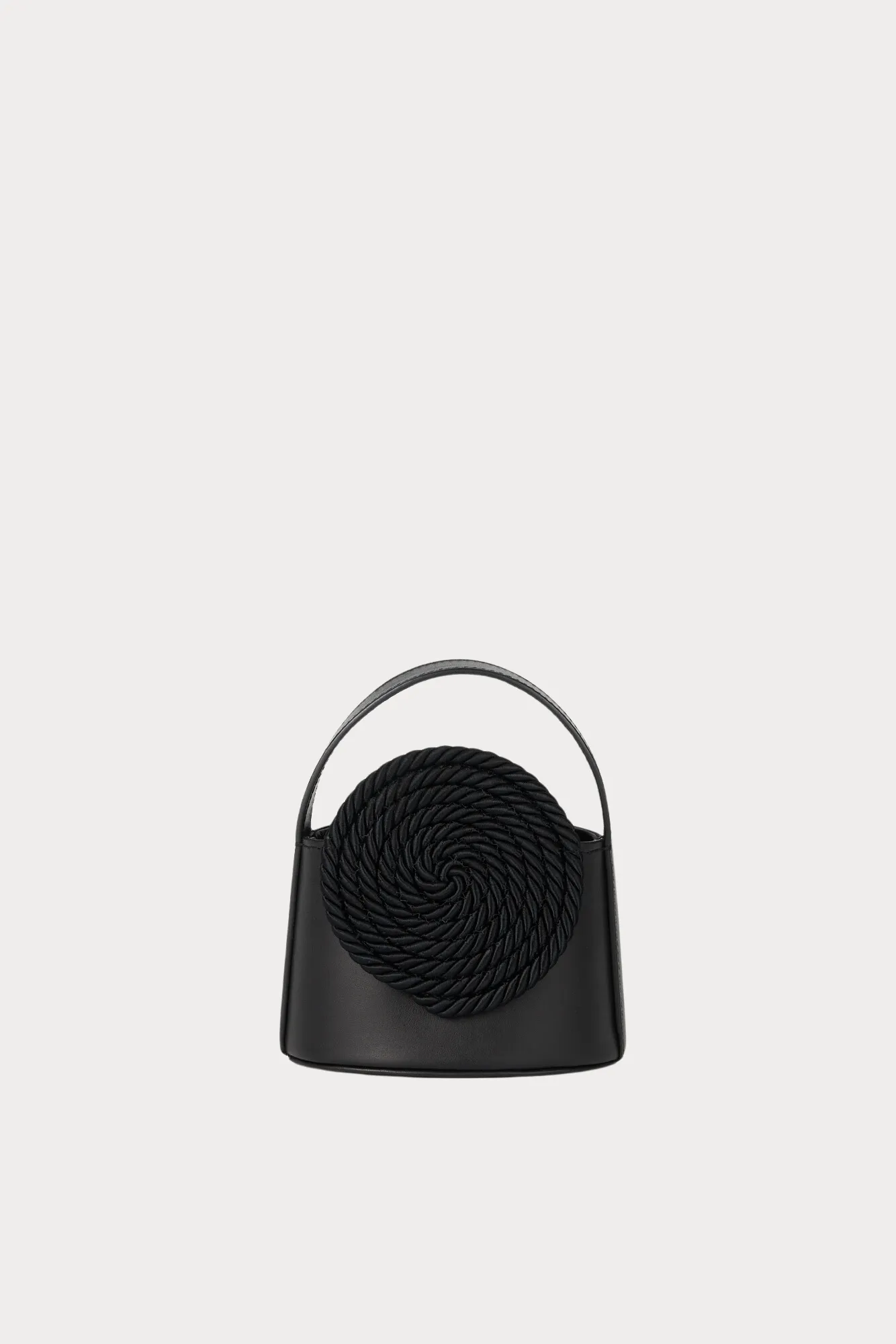 BLACK Mini Leather Handle Bag with Passementerie Details