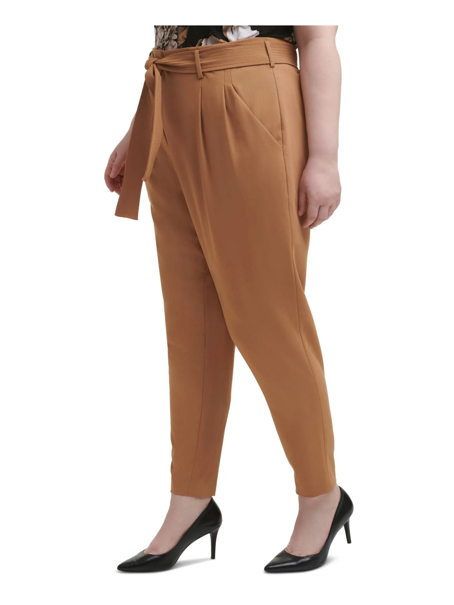CALVIN KLEIN Womens Stretch Pleated Wear To Work Pants