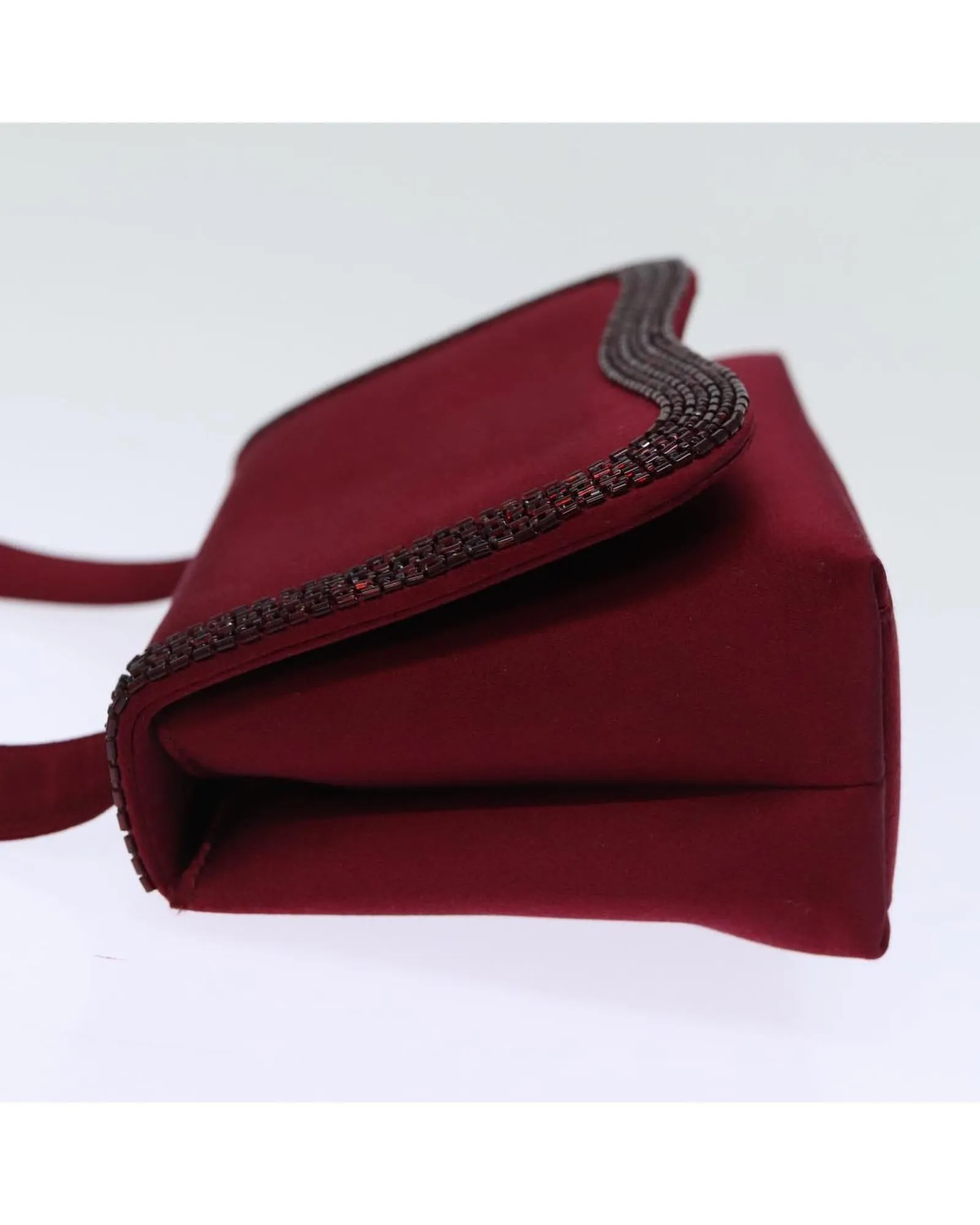 CHANEL Classic Burgundy Satin Chain Bag