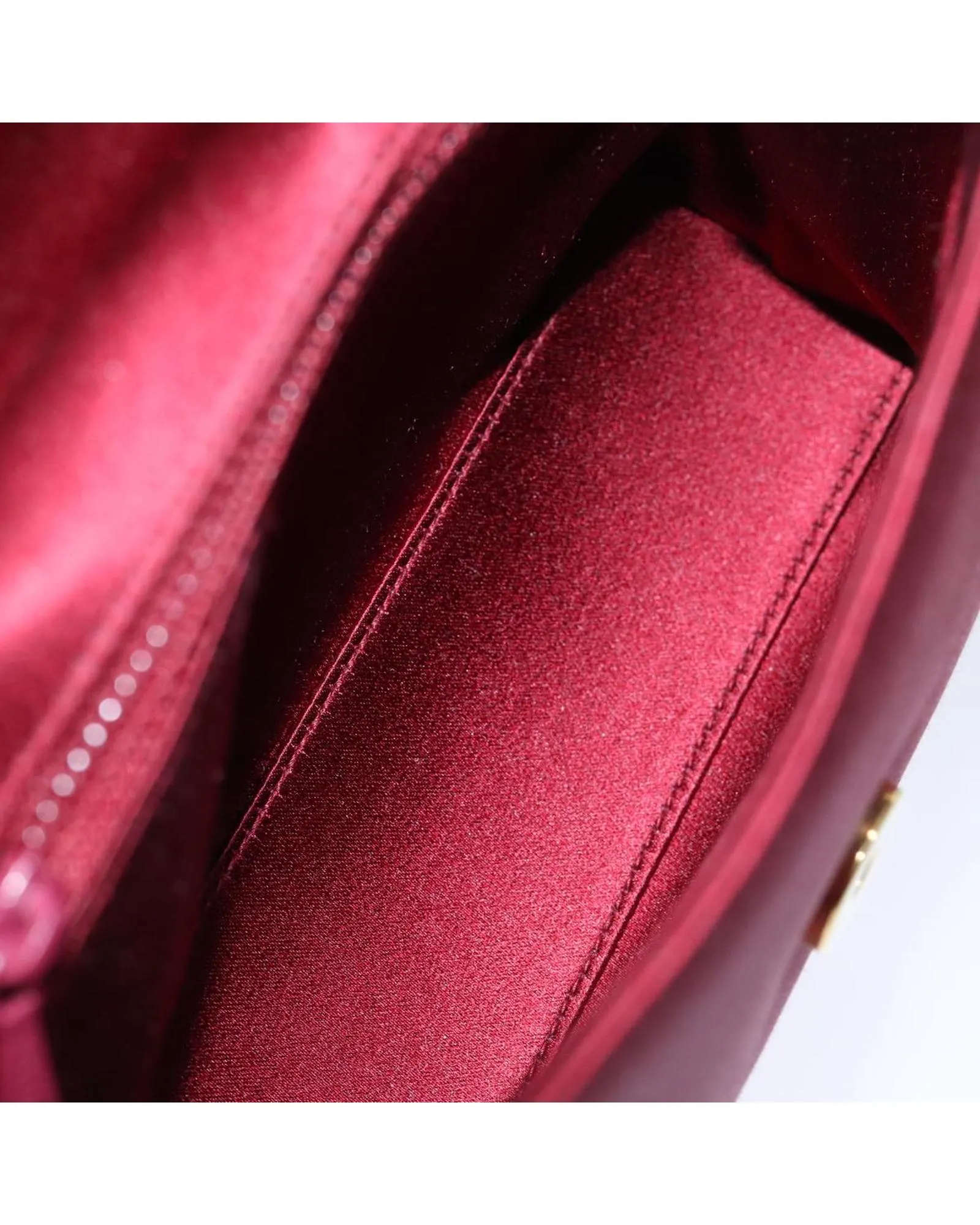 CHANEL Classic Burgundy Satin Chain Bag