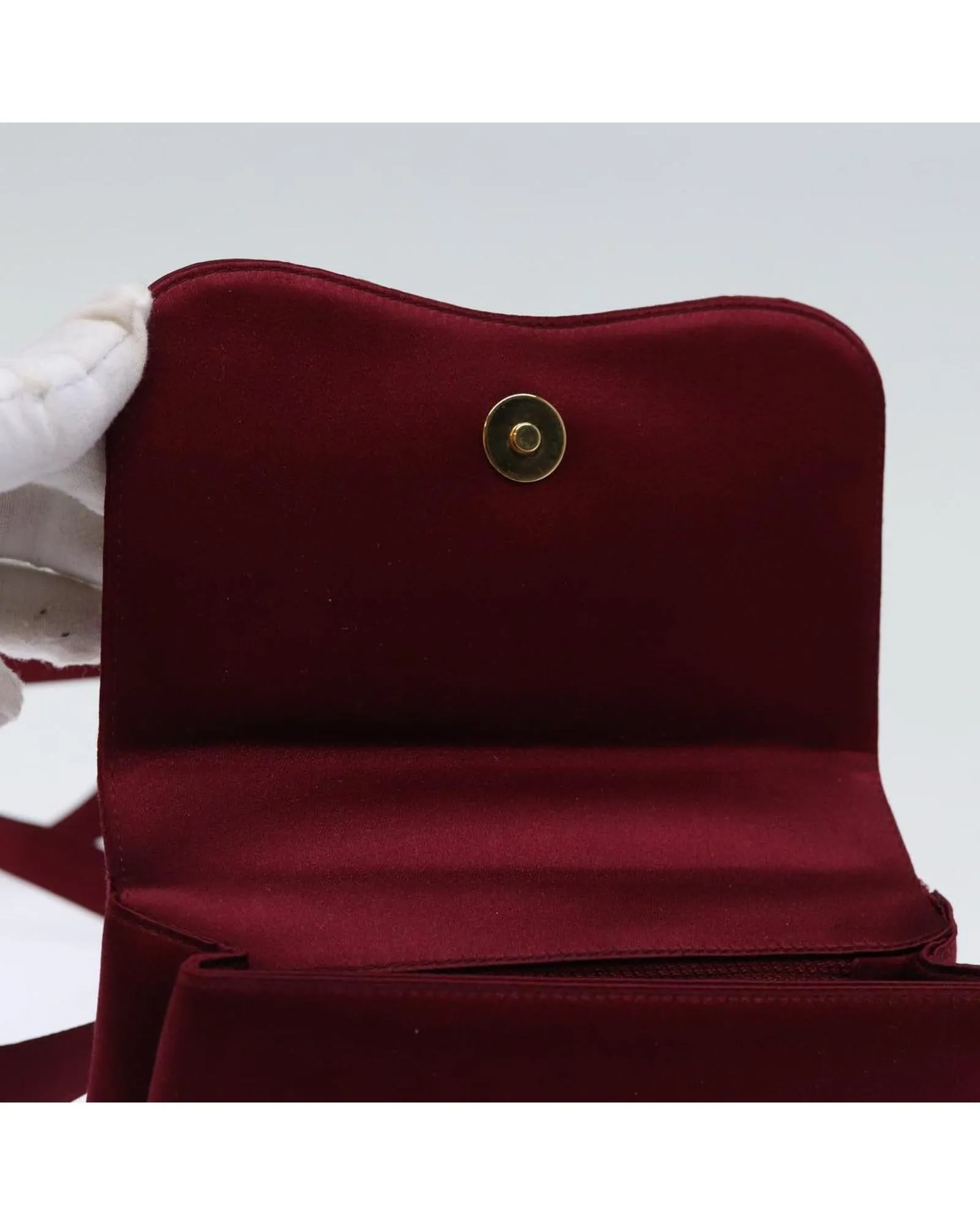 CHANEL Classic Burgundy Satin Chain Bag