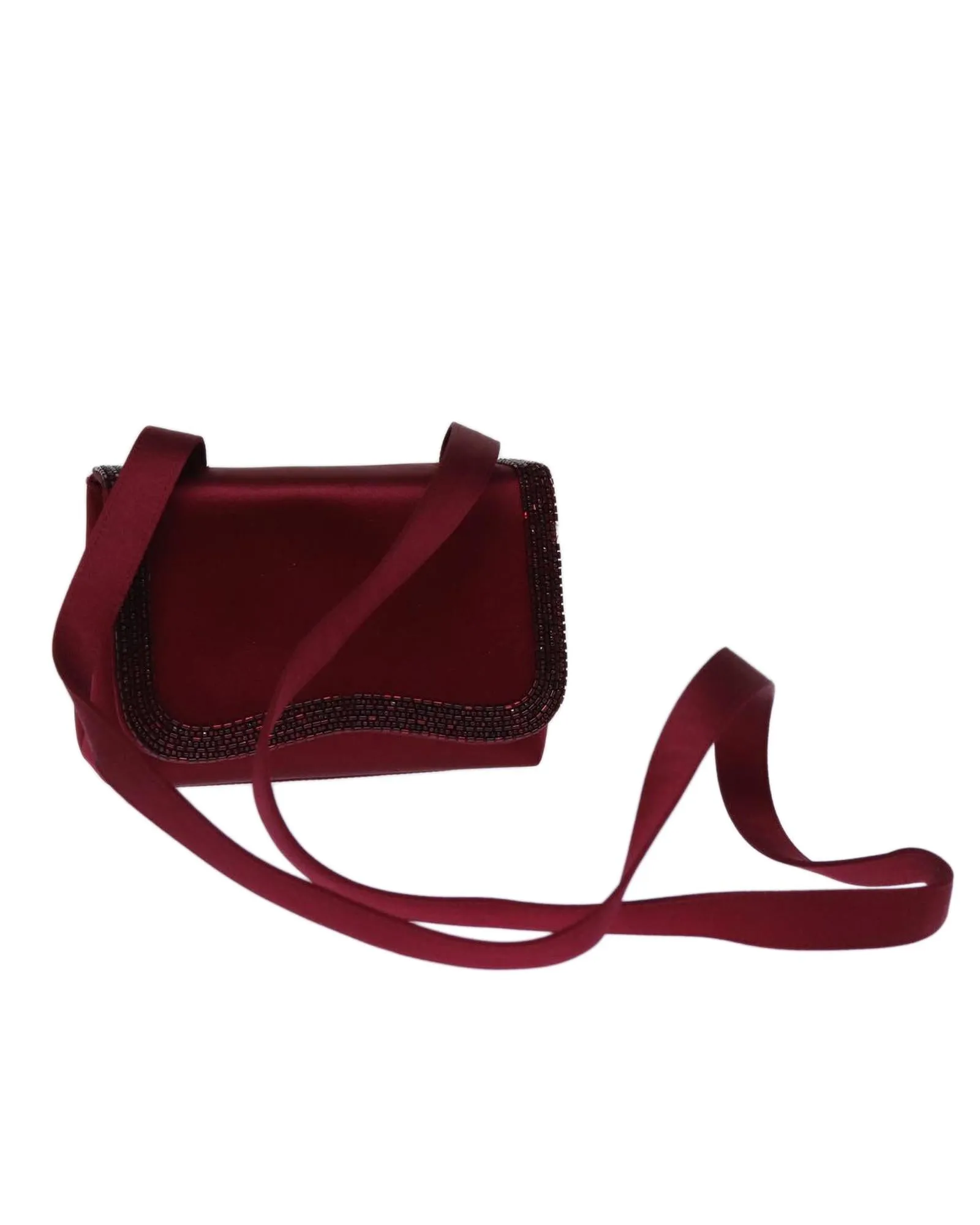 CHANEL Classic Burgundy Satin Chain Bag