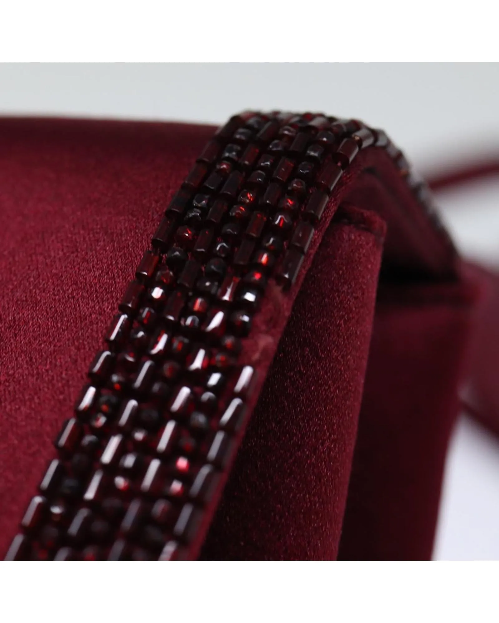 CHANEL Classic Burgundy Satin Chain Bag