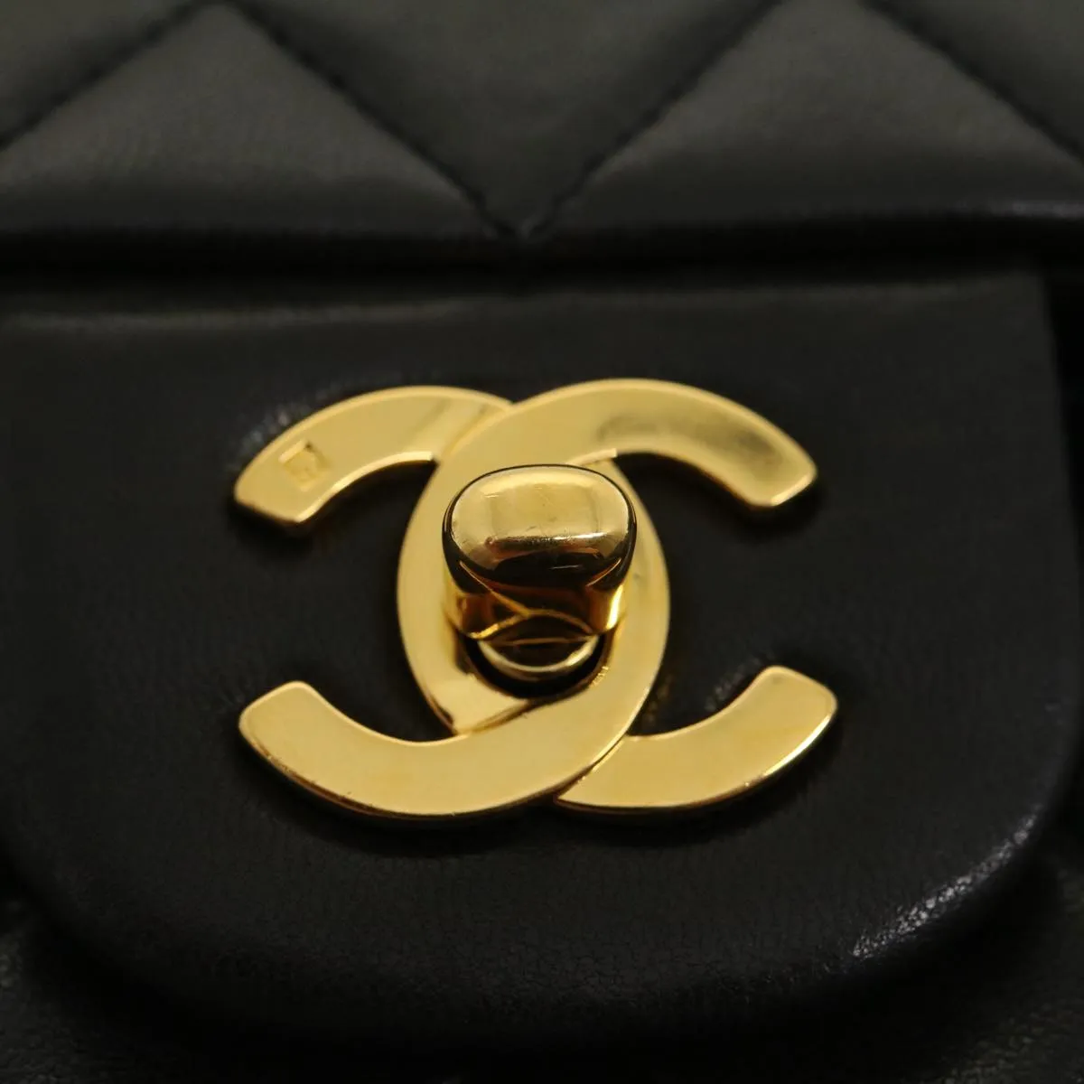 CHANEL Classic Matelasse 25 Chain Flap Shoulder Bag Lamb Skin Black 29962A