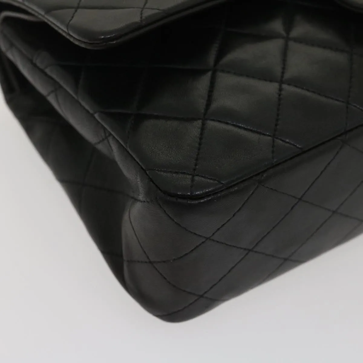CHANEL Classic Matelasse 25 Chain Flap Shoulder Bag Lamb Skin Black 29962A