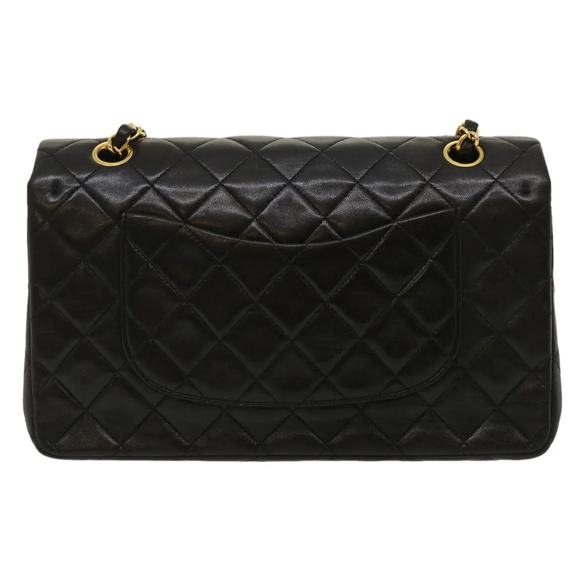 CHANEL Classic Matelasse 25 Chain Flap Shoulder Bag Lamb Skin Black 29962A