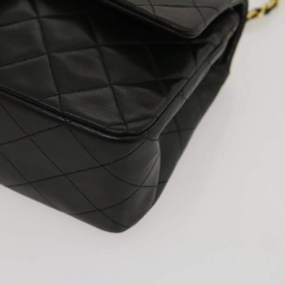 CHANEL Classic Matelasse 25 Chain Flap Shoulder Bag Lamb Skin Black 29962A