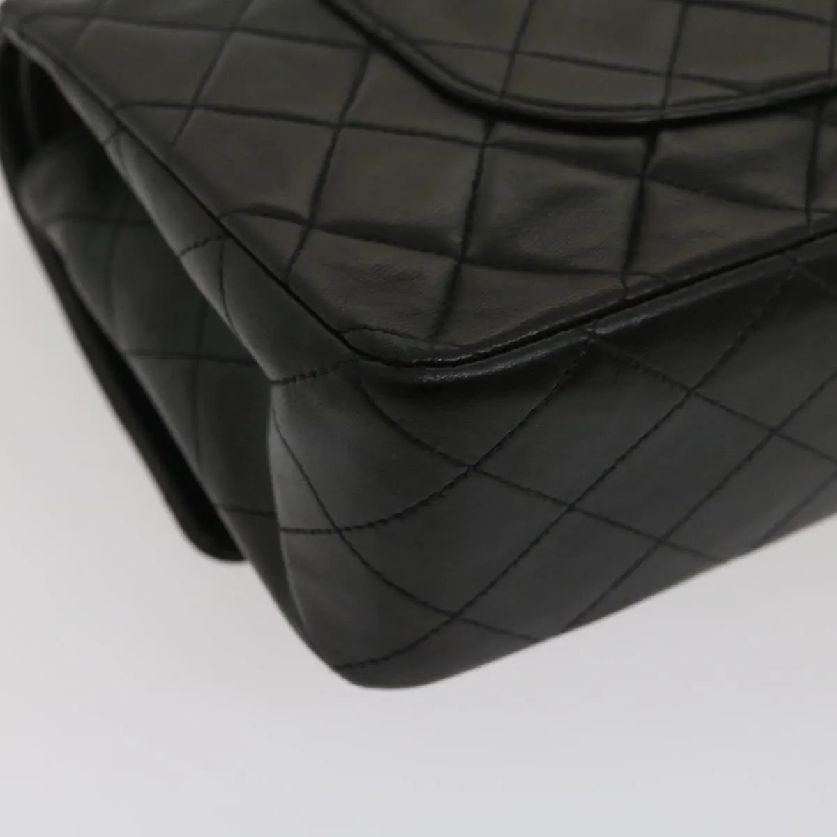 CHANEL Classic Matelasse 25 Chain Flap Shoulder Bag Lamb Skin Black 29962A