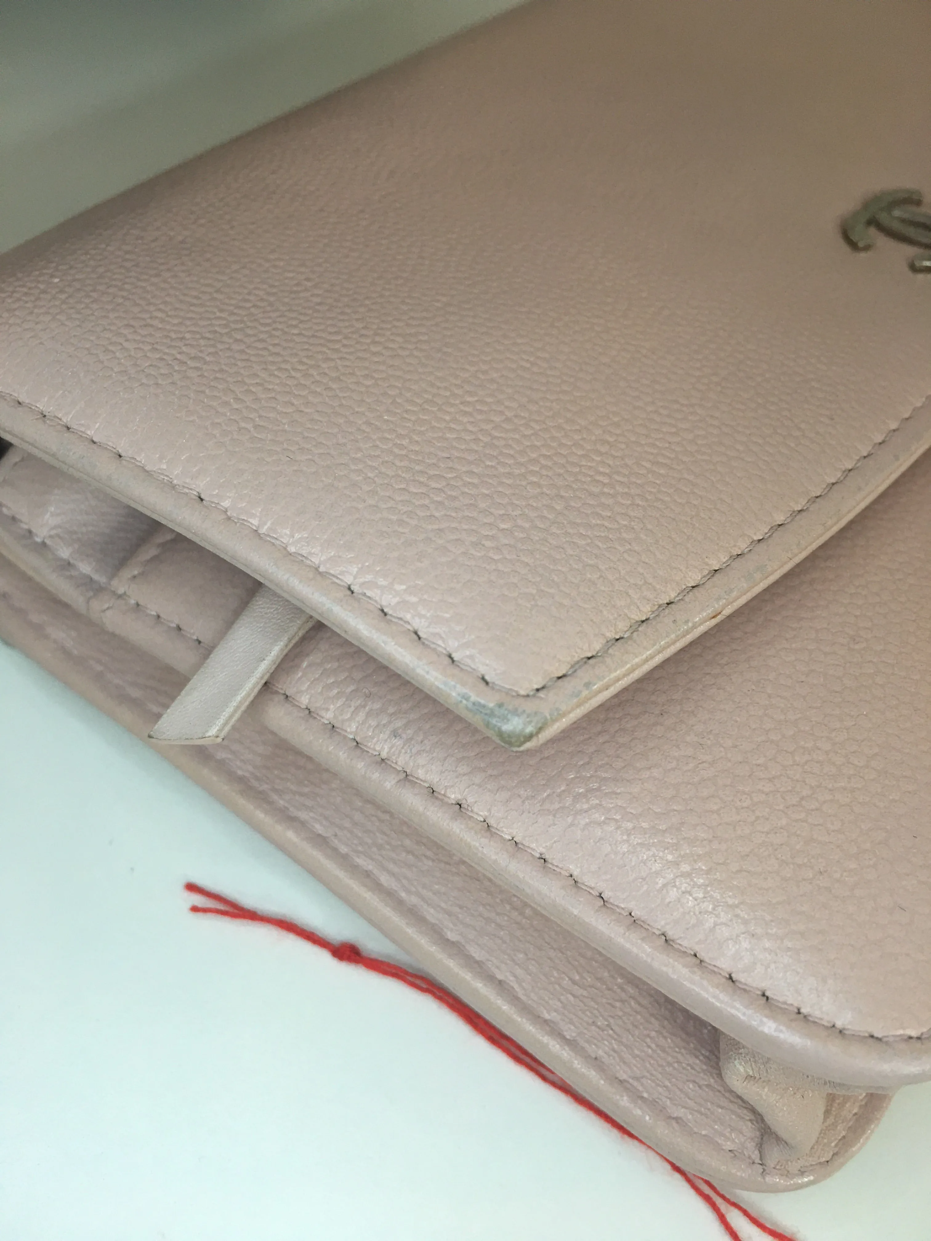 CHANEL WOC Wallet on Chain Pochette in Pink Leather