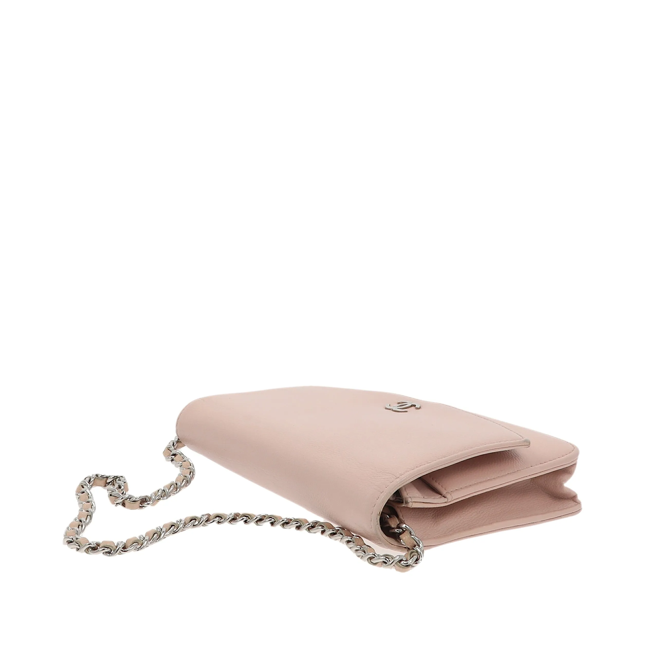 CHANEL WOC Wallet on Chain Pochette in Pink Leather