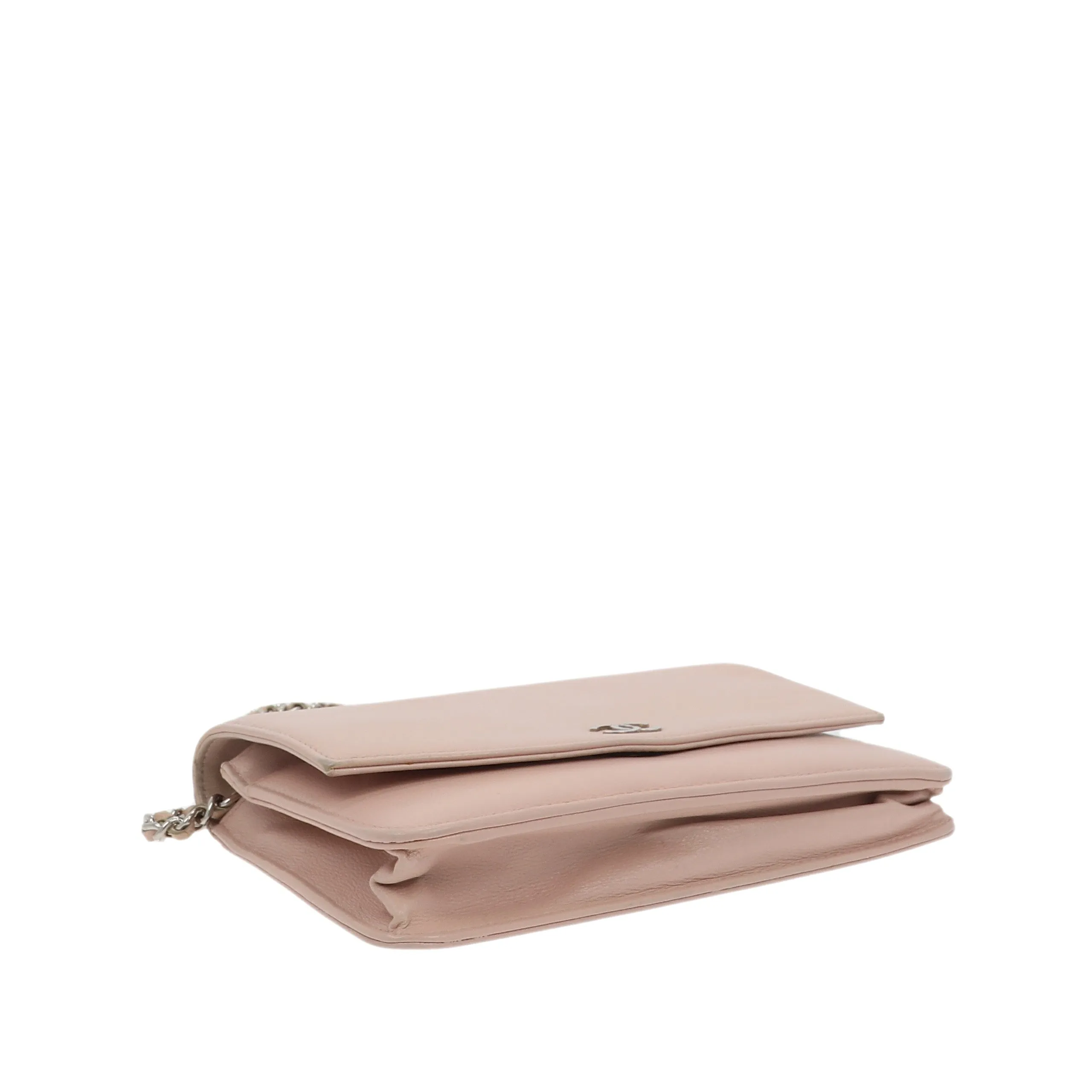 CHANEL WOC Wallet on Chain Pochette in Pink Leather