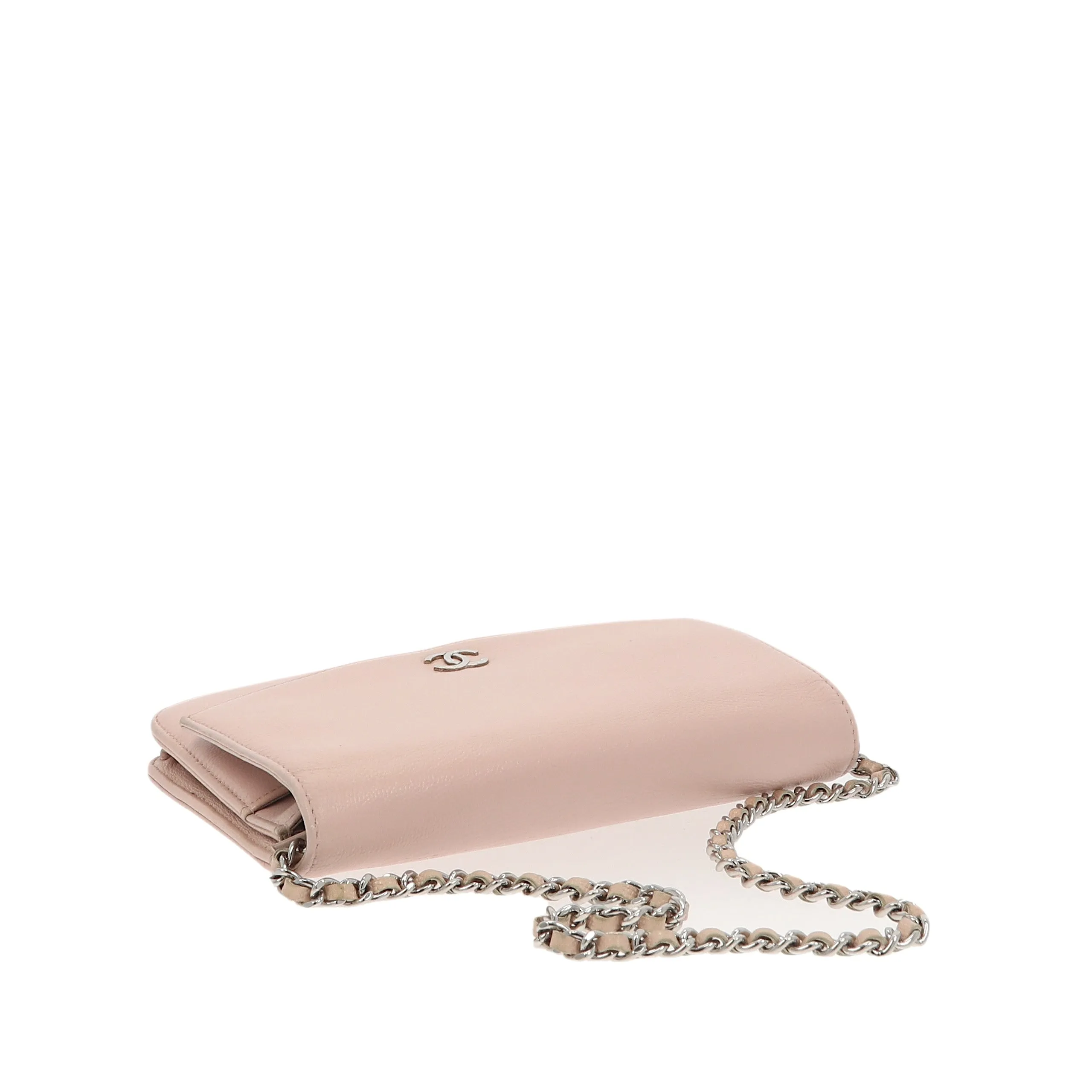 CHANEL WOC Wallet on Chain Pochette in Pink Leather