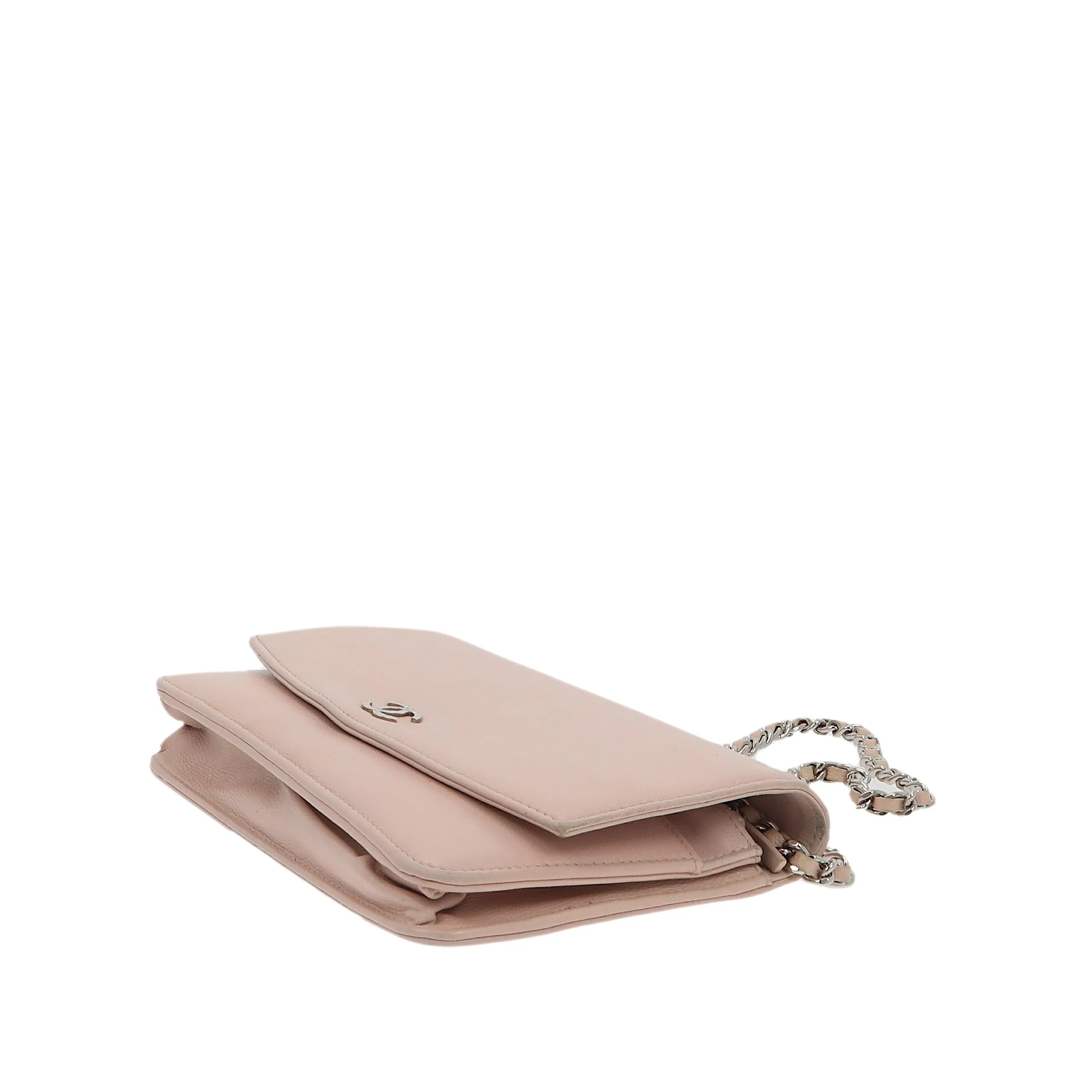 CHANEL WOC Wallet on Chain Pochette in Pink Leather