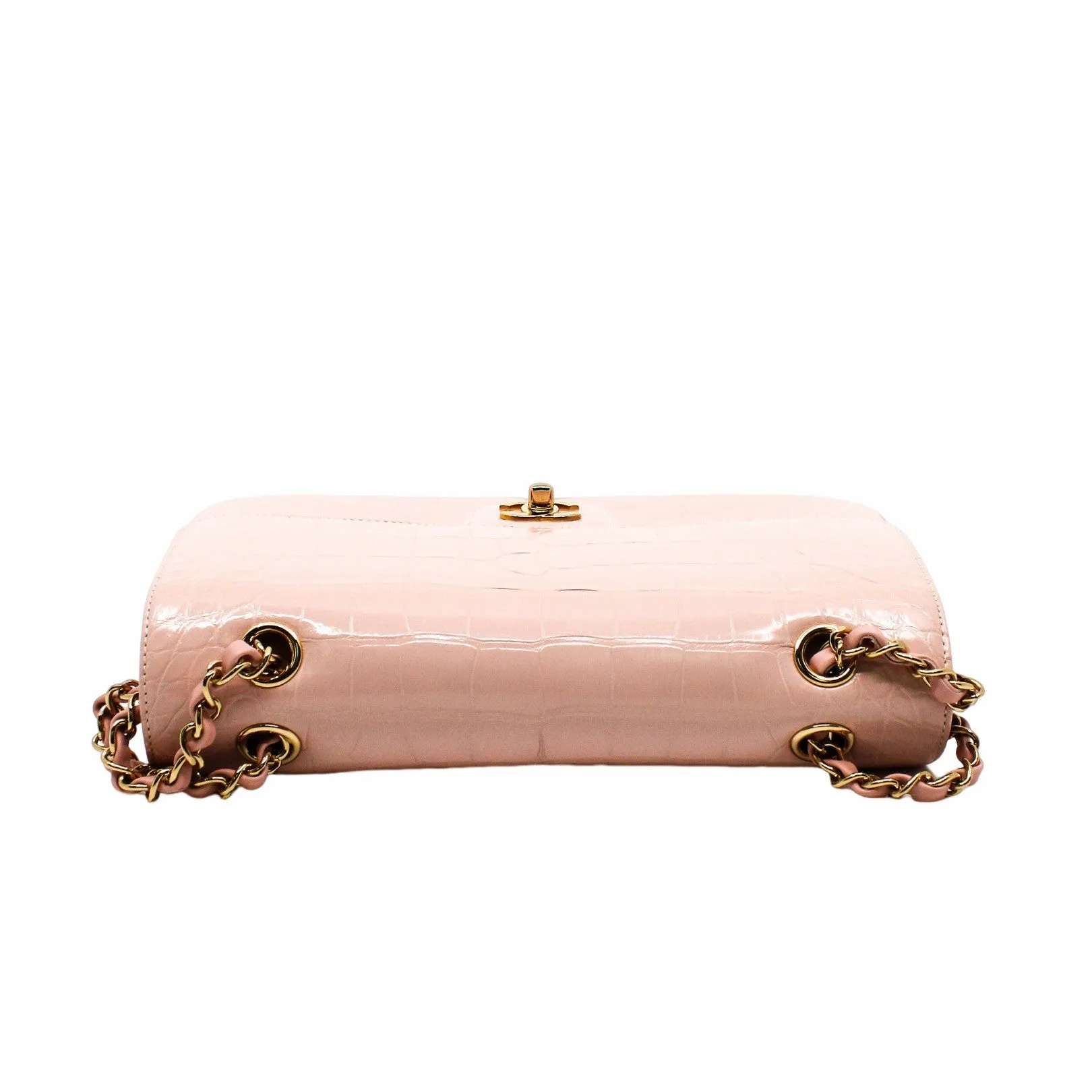 CLASSIC DOUBLE FLAP BAG MEDIUM crocodile light pink GHW seri 23