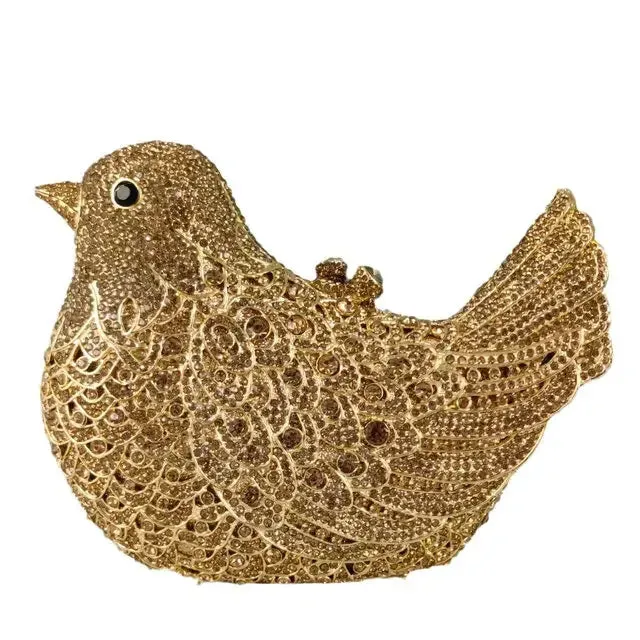 Crystal Woodland Bird Minaudière Clutch Bags