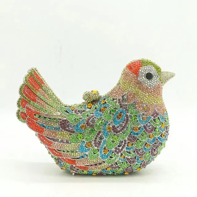 Crystal Woodland Bird Minaudière Clutch Bags