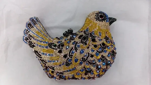 Crystal Woodland Bird Minaudière Clutch Bags