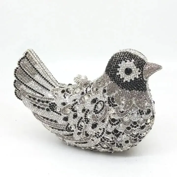 Crystal Woodland Bird Minaudière Clutch Bags