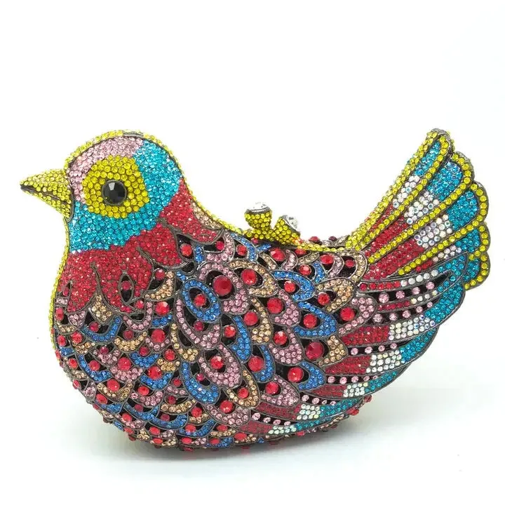 Crystal Woodland Bird Minaudière Clutch Bags