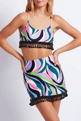 DELOS BEADED CROPPED TOP