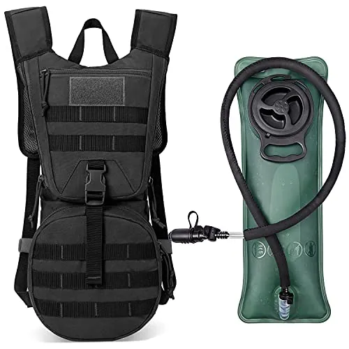 G4Free Tactical Hydration Packs Helmet Water Backpacks with 3L BPA Free Bladder Kids Adults for Hiking, Cycling, Running, Skiing, Walking and Climbing(Black)