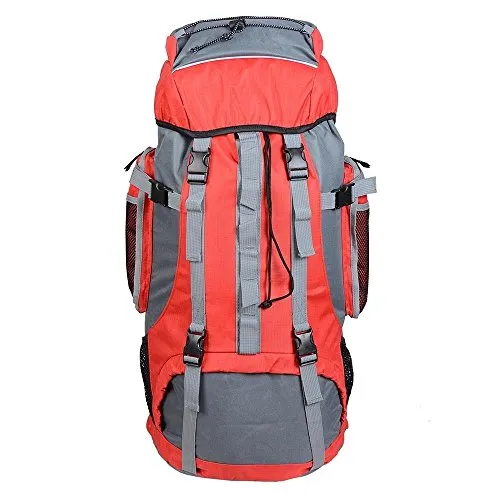 GHP 70L Capacity Red 600D Oxford Fabric PVC Inner Layer Outdoor Camping Backpack