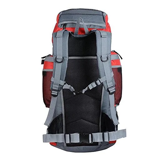 GHP 70L Capacity Red 600D Oxford Fabric PVC Inner Layer Outdoor Camping Backpack