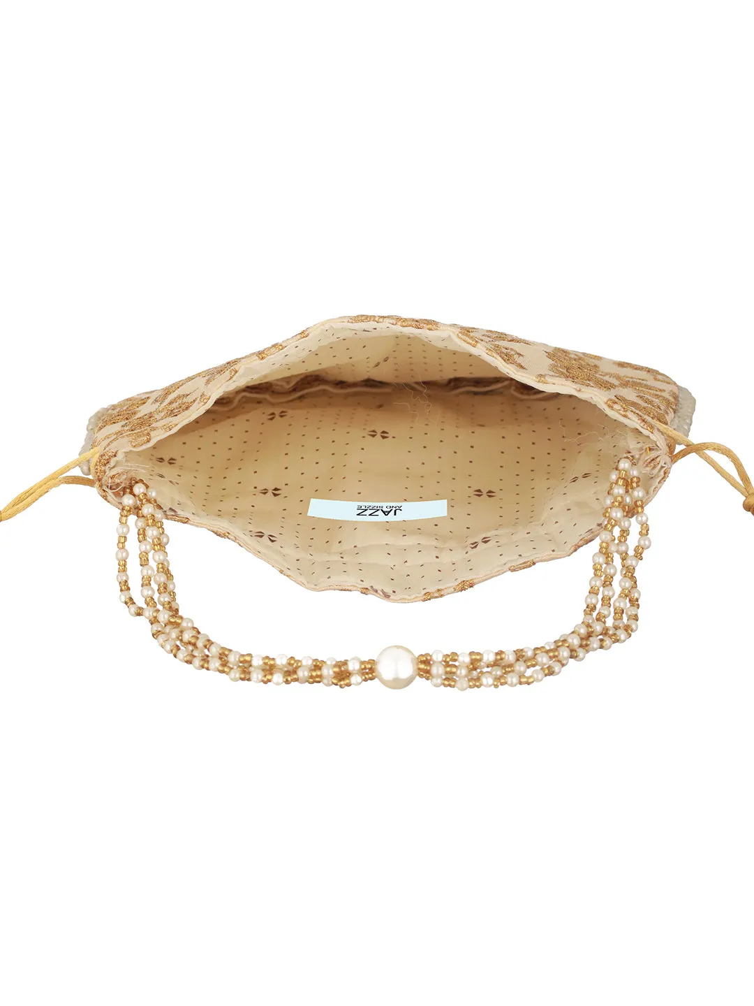 Golden Classic Potli With Rich Embroidery Clutches