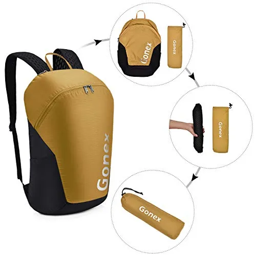 Gonex 32L Packable Travel Daypack, Lightweight Handy Backpack for Outdoor Hiking Cycling Mustard