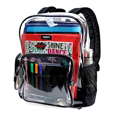 Heavy Duty Clear Backpack Durable Military Nylon Transparent for School, Airport Security