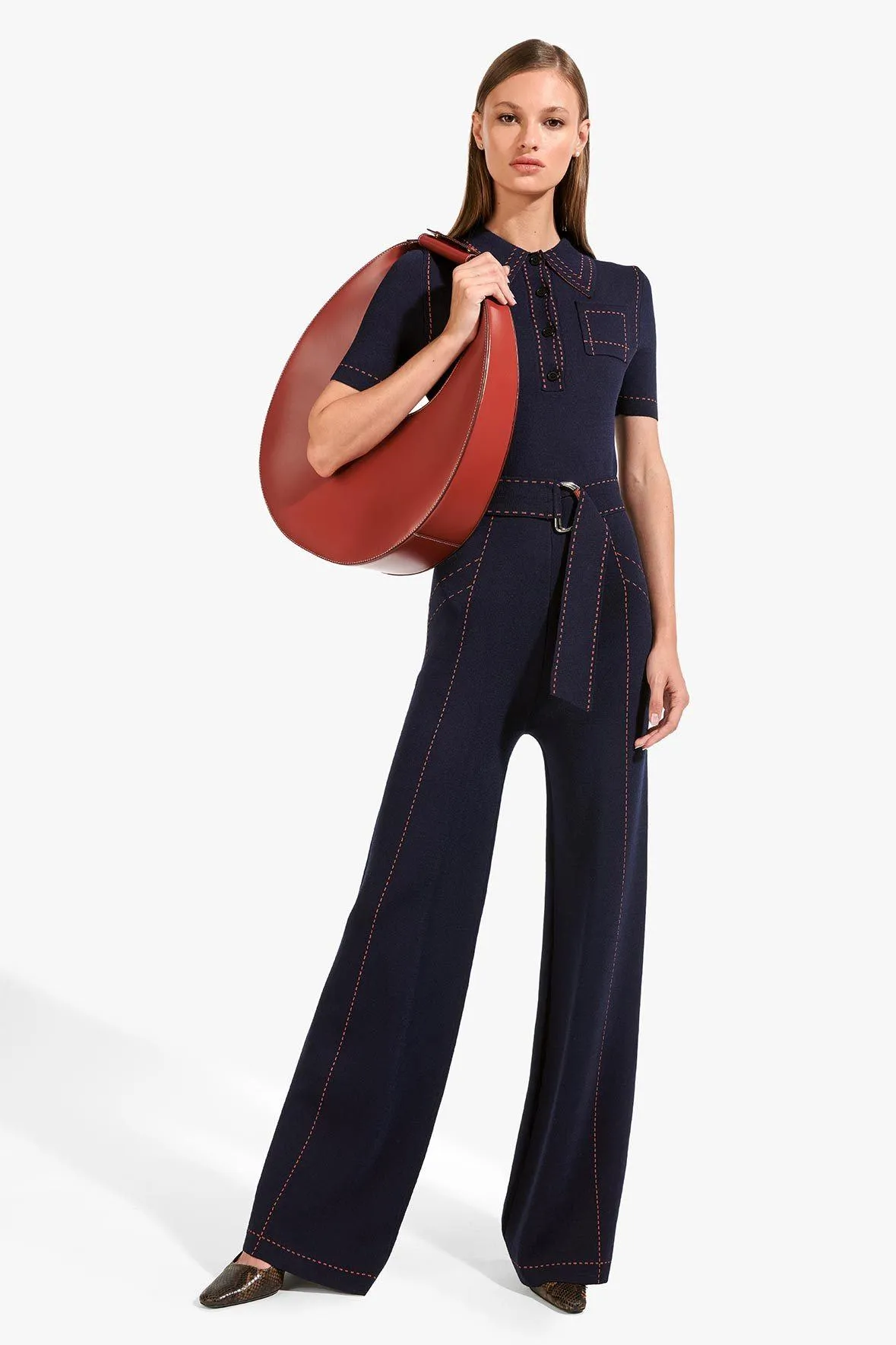 LARGE MOON BAG | COGNAC