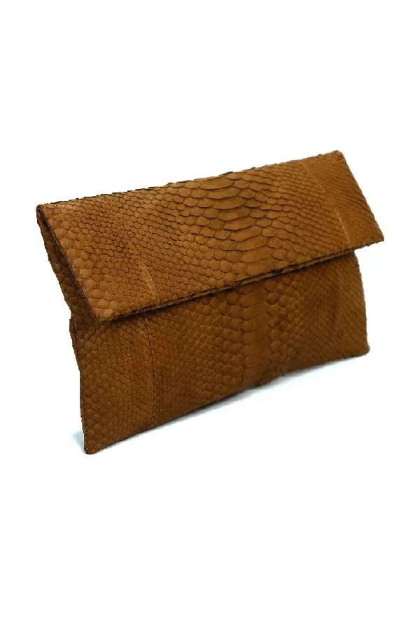 Mandalay Caramel Foldover Clutch