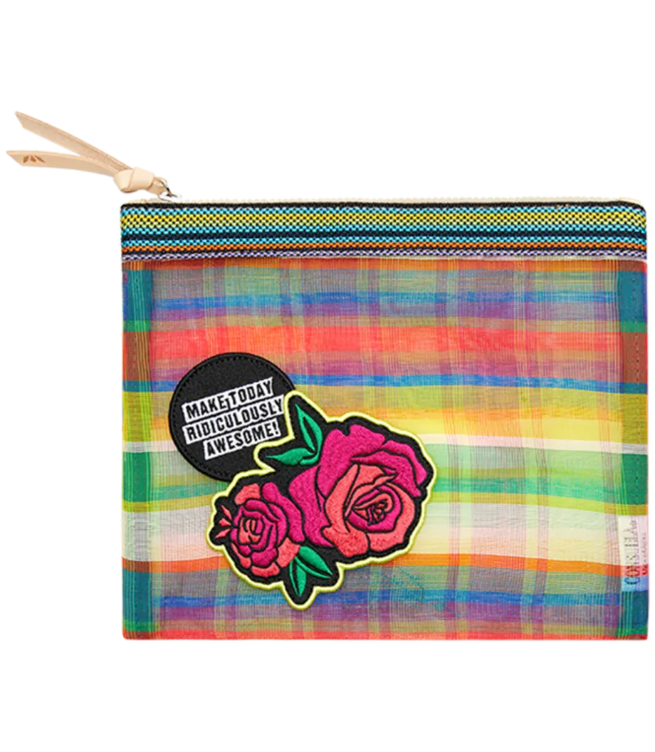 MARCELA PATCH SLIM ZIP POUCH