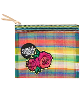 MARCELA PATCH SLIM ZIP POUCH