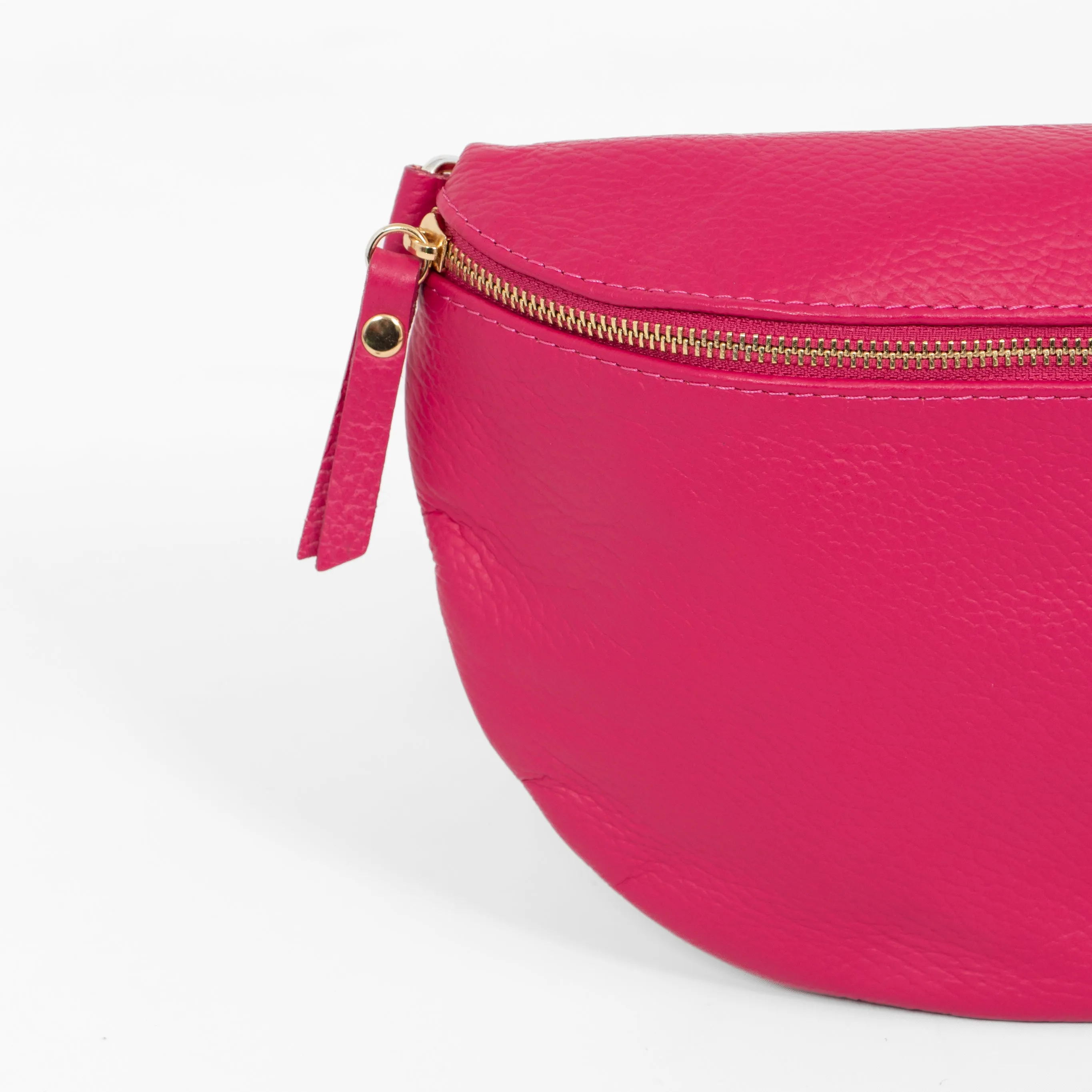 Meadow Half-Moon Crossbody Bag - Fuchsia, Pebbled