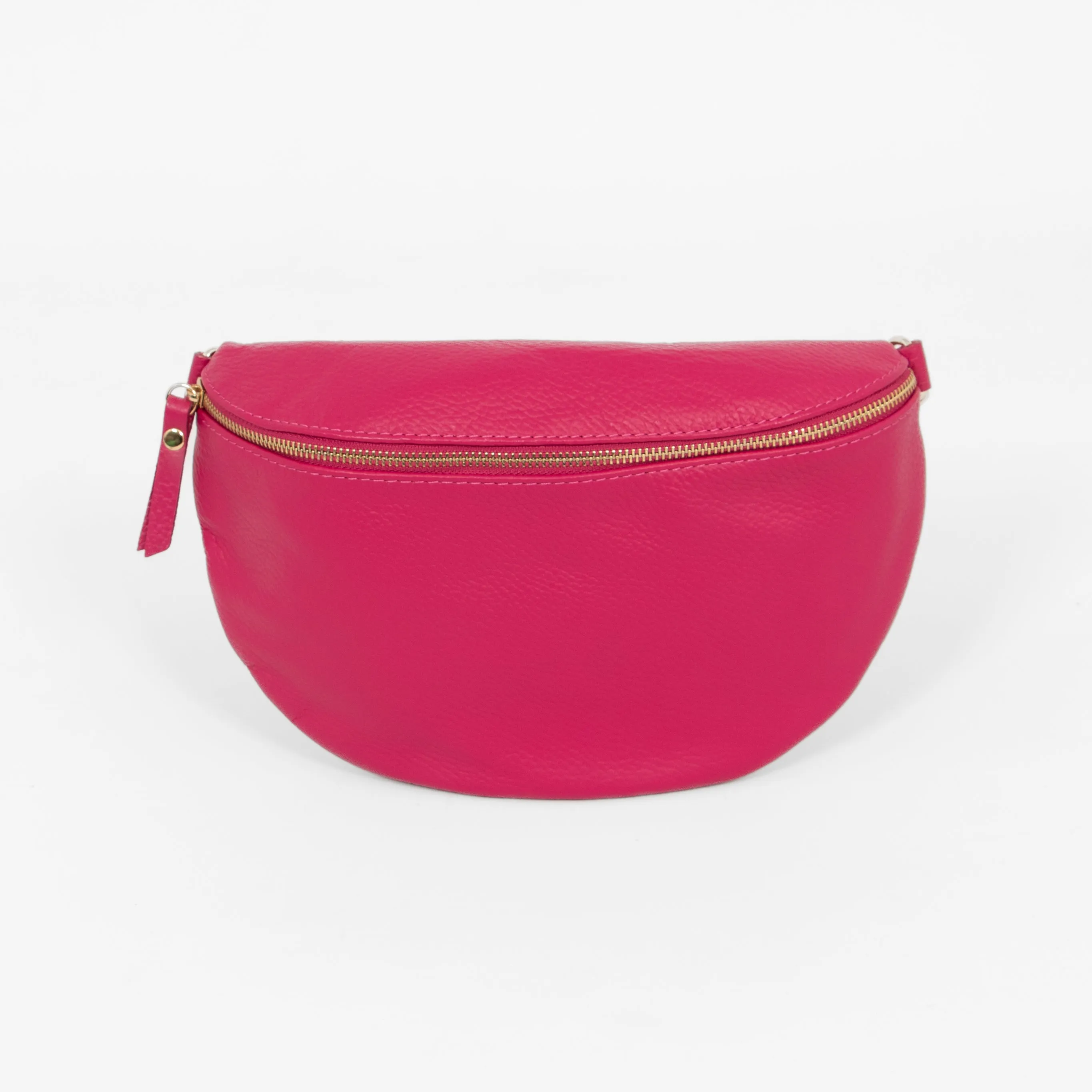 Meadow Half-Moon Crossbody Bag - Fuchsia, Pebbled