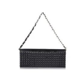 Mechaly Women's Sparkly Black Clutch Handbag