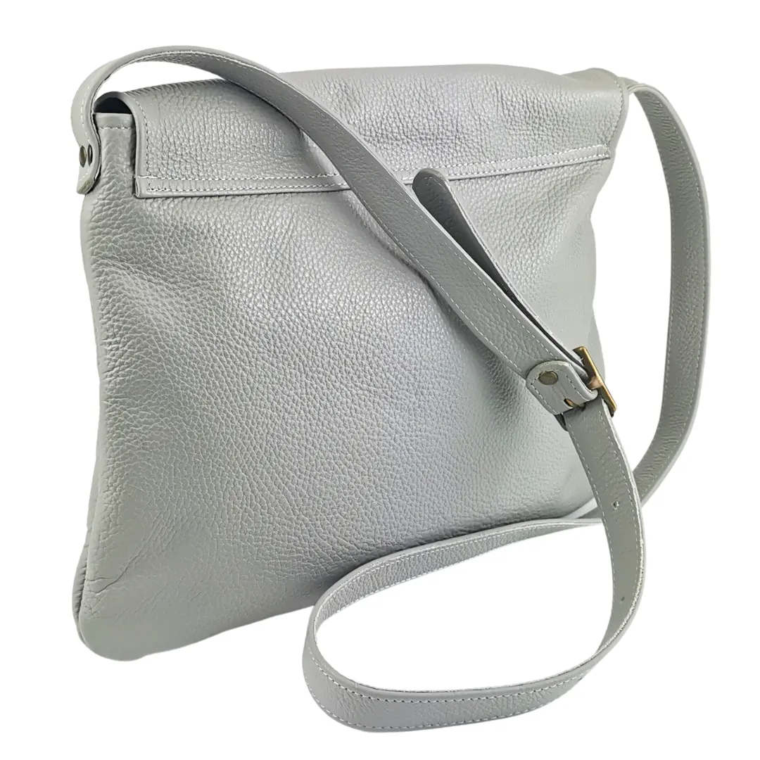 Minny Satchel  in light grey pebble leather