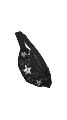 PHOENIX SPARKLE STAR BUMBAG - BLACK/SILVER