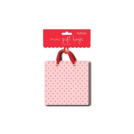 Pink Red Polka Dots Mini Gift Bags- 6pk S0169