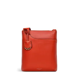 Radley Anniversary Camden Collection Medium Zip-Top Cross Body in Phone Box Red