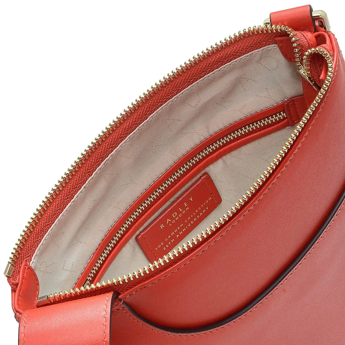 Radley Anniversary Camden Collection Medium Zip-Top Cross Body in Phone Box Red