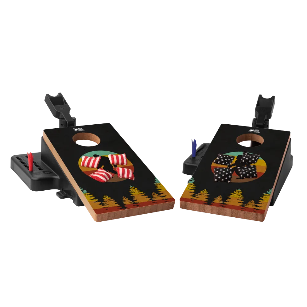 Retro Sasquatch Double Chuck Mini Cornhole Tabletop Game