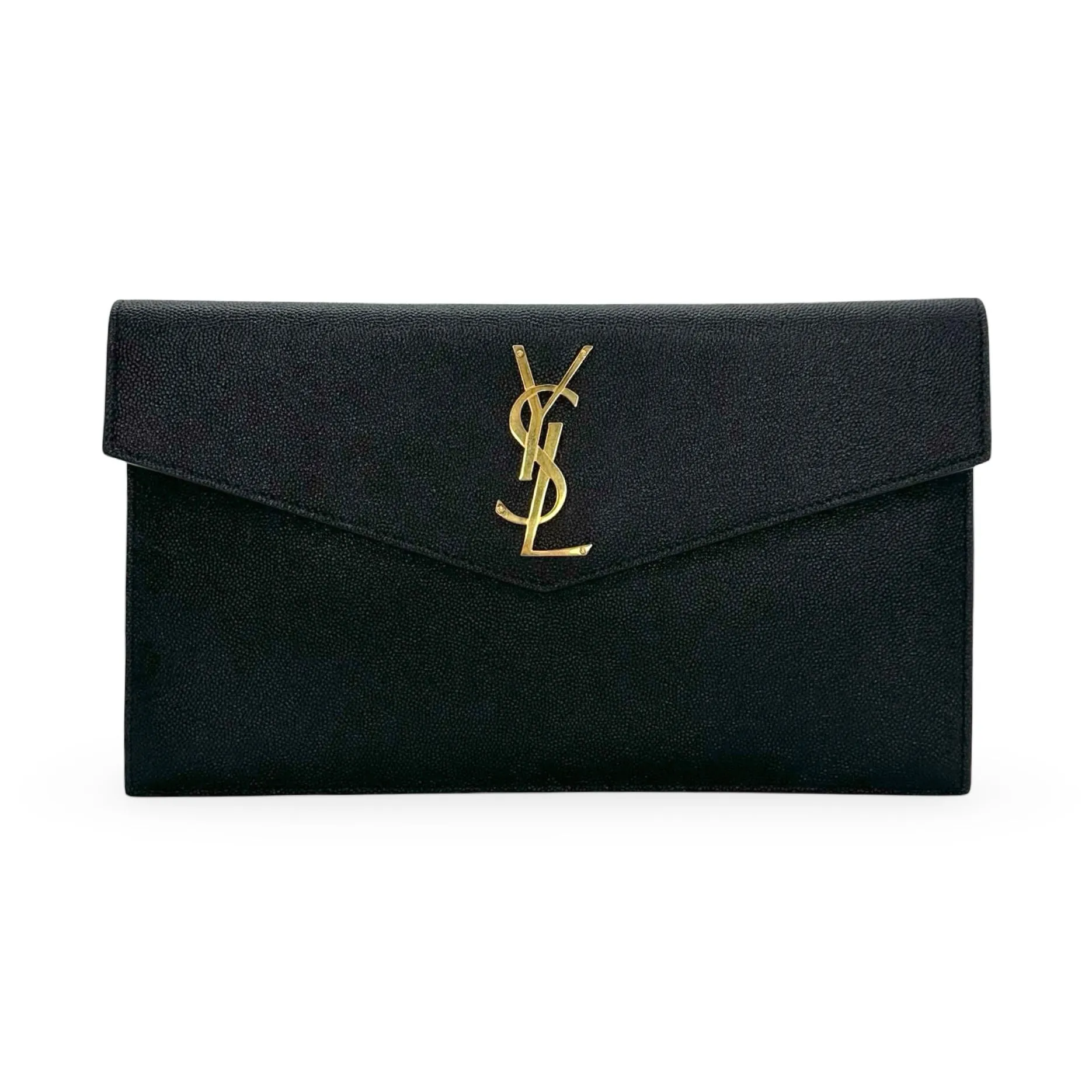 SAINT LAURENT: Grain de Poudre Uptown Envelope Pouch