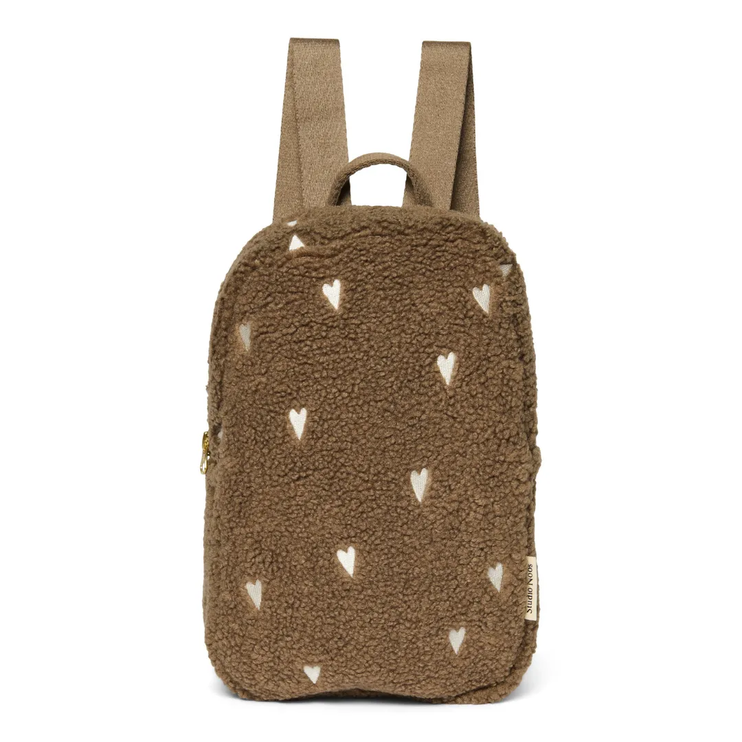 Studio Noos Brown Teddy Hearts Mini Rugzakje
